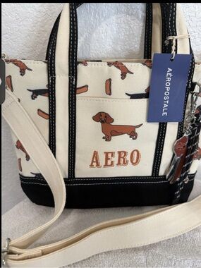 Aeropostale Aero Dachshund Weiner weenie Dog Handbag Purse